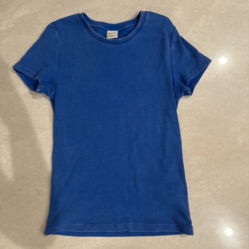 Aritzia Vibrant Blue Short Sleeve Top